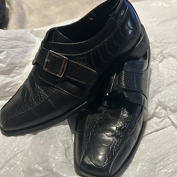 Stacy Adam’s boys size 2 dress shoes black acrylic strap - Picture 7 of 11